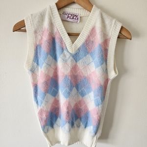 Y2k argyle sweater vest